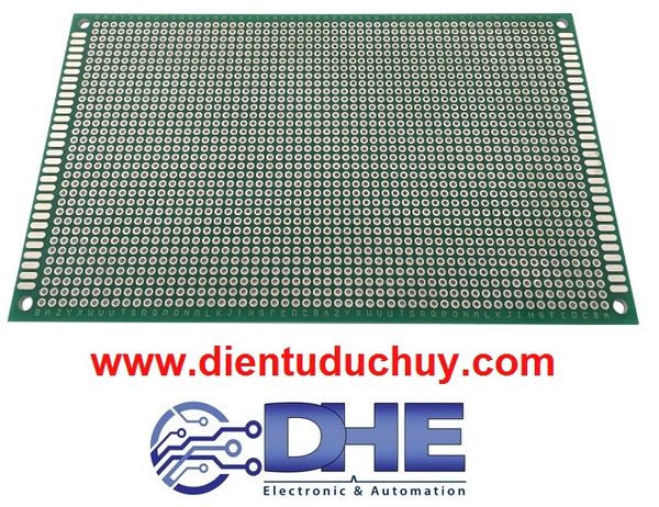 PCB lỗ 1 lớp phủ xanh lá  (1 mặt có tráng thiếc) -  9 * 15cm