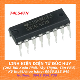 IC LOGIC 74LS47N - Giải mã BCD sang LED 7 đoạn, DIP 16