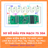 Mạch 7S 25.9V 30A bảo vệ sạc xả pin lithium (có cân bằng)