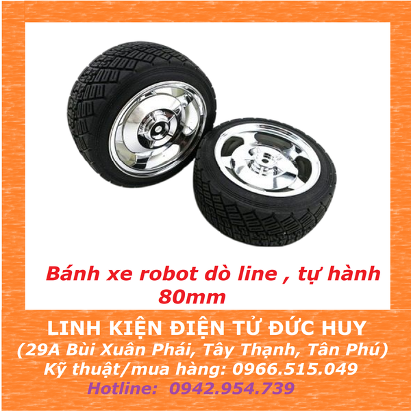 Bánh xe robot dò line, tự hành 80mm, khớp lục giác