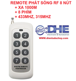Remote RF 8 nút, 315mhz, xa 1000m, mã hàn 8 bit