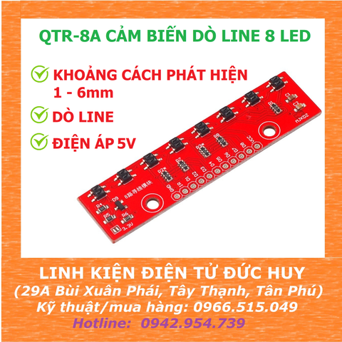 QTR-8RA CẢM BIẾN DÒ LINE 8 LED, ANALOG