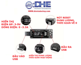USB TEST DUNG LƯỢNG KIỂM TRA ĐIỆN ÁP, DÒNG XẢ, DUNG LƯỢNG PIN V2.0