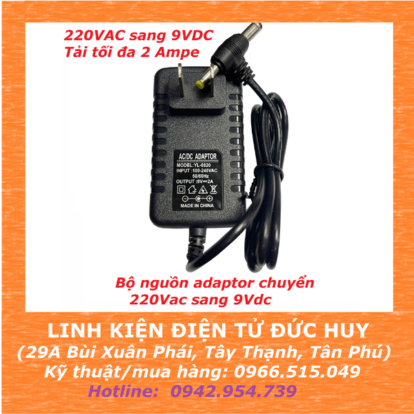 Bộ nguồn adaptor 9V 2A