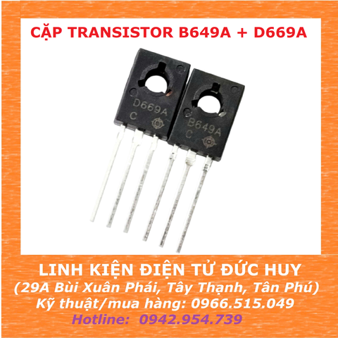 Cặp Transistor B649A/D669A NPN, PNP, TO-126