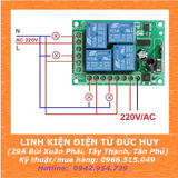 MẠCH BẬT/TẮT 4 THIẾT BỊ SÓNG RF, AC85~256V, HỌC LỆNH 433MHZ