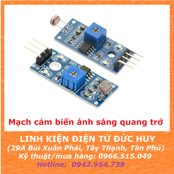CẢM BIẾN SÁNG TỐI DÙNG QUANG TRỞ, KHÔNG RELAY, 5VDC