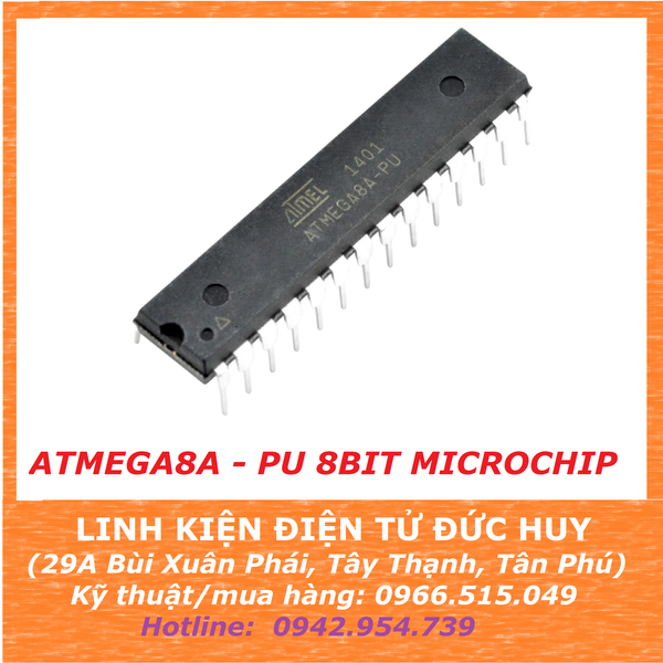 ATMega8A PU DIP28 Vi điều khiển 8bit ATMEL, Hàng tốt
