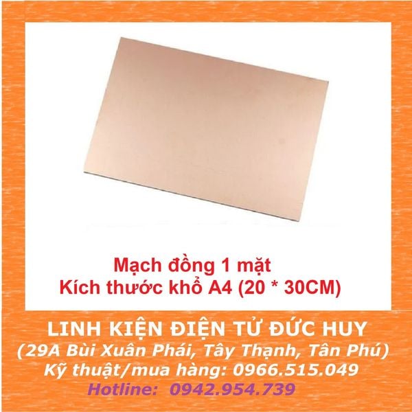 Mạch đồng 1 mặt - Kích thước khổ A4 (20 * 30CM)