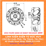 Bánh xe robot mecanum dò line, tự hành 48mm