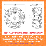 Bánh xe robot mecanum dò line, tự hành 97mm