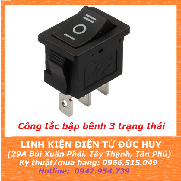 Contact công tắc bập bênh 3 chân, 3 trạng thái KCD1 103