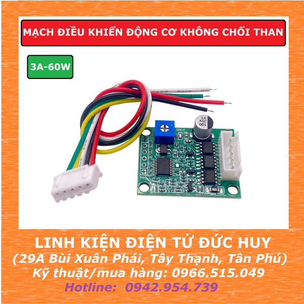 MẠCH ĐIỀU KHIỂN ĐỘNG CƠ KHÔNG CHỔI THAN BLDC, 60W