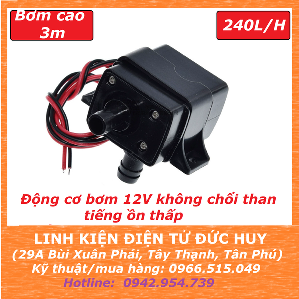 Bơm nước không chổi than 12V 5W, 240 lít/giờ