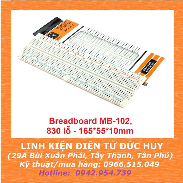 Breadboard MB-102, 830 lỗ - 165*55*10mm