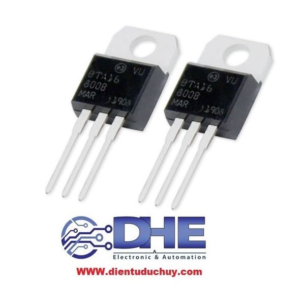 TRIAC BTA16 , ĐIỆN ÁP TỐI ĐA 800V, DÒNG TẢI 16A, KIỂU CHÂN TO-220