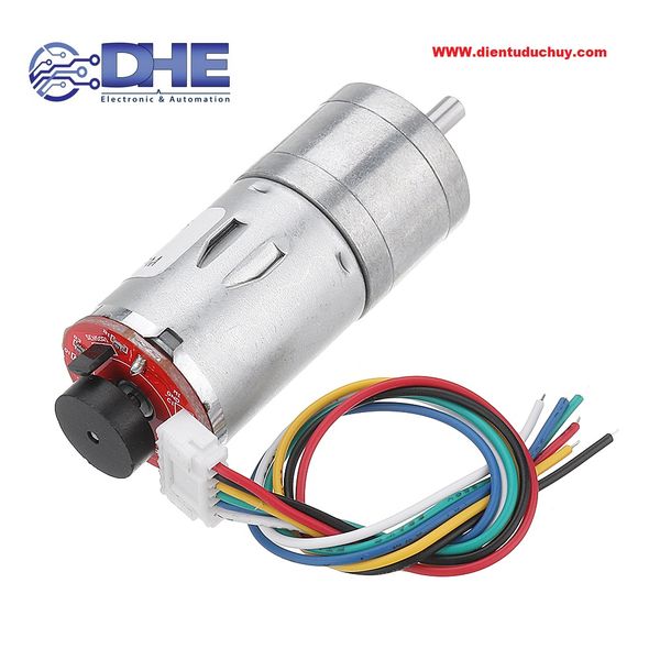 GA25-370 - 12V Động cơ giảm tốc encoder 11 xung, hai xung A,B, điện áp 3.3v , tốc độ 170 rpm