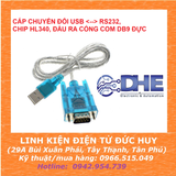 CÁP CHUYỂN ĐỔI USB <--> RS232, CHIP HL340, ĐẦU RA CỔNG COM DB9 ĐỰC
