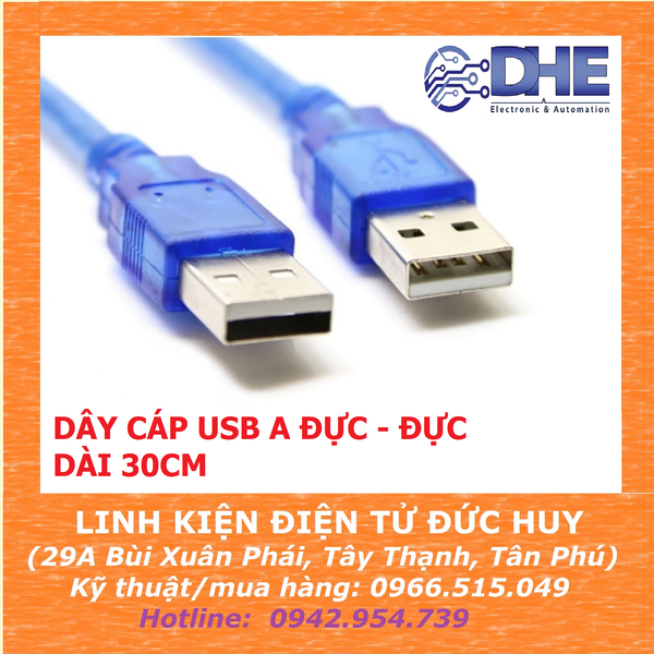 DÂY CÁP USB A ĐỰC SANG USB A ĐỰC - DÀI 30CM