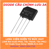 KBP310 - 3A , DIODE CẦU CHỈNH LƯU, ĐIỆN ÁP TỐI ĐA 1000V,  DÒNG ĐIỆN TỐI ĐA 3A, KIỂU CHÂN DIP 4 (4 CHÂN THẲNG HÀNG)