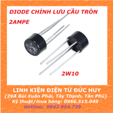 2W10 DIODE CẦU CHỈNH LƯU TRÒN, 1000V, 2A