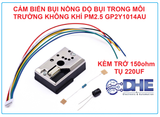 PM2.5 GP2Y1014AU  Cảm biến bụi nồng độ bụi trong môi trường không khí ( KÈM TRỞ 150 VÀ TỤ 220UF )