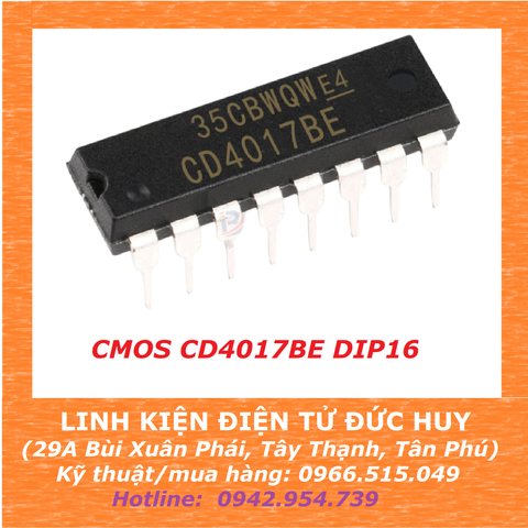 CD4017 4017 DIP16 (Bộ đếm hệ thập phân)