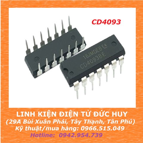 CD4093 (IC logic NAND, đầu ra Trigger)