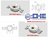 Chip Led RGB 3W, 4 pin
