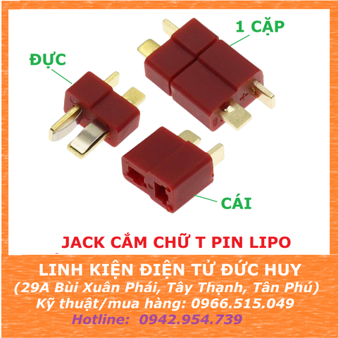 JACK CHỮ T PIN LIPO  (đực/cái)