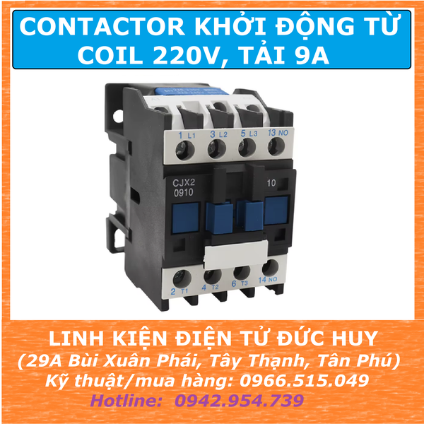 CONTACTOR KHỞI ĐỘNG TỪ COIL 220V, TẢI 9A