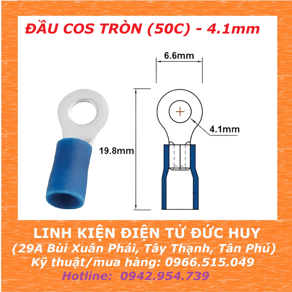 BỊCH ĐẦU COS TRÒN ( 50C) - 4.1mm