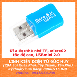 Đầu đọc thẻ nhớ TF, microSD tốc độ cao USBmini 2.0