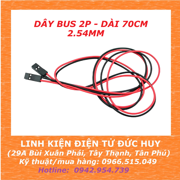 DÂY BUS 2P, DÀI 70CM, XH2.54MM