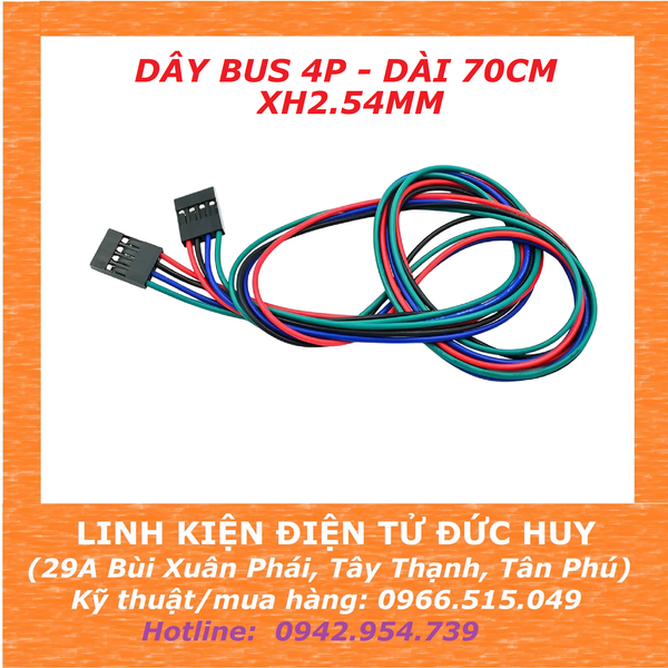 DÂY BUS 4P, DÀI 70CM, XH2.54MM