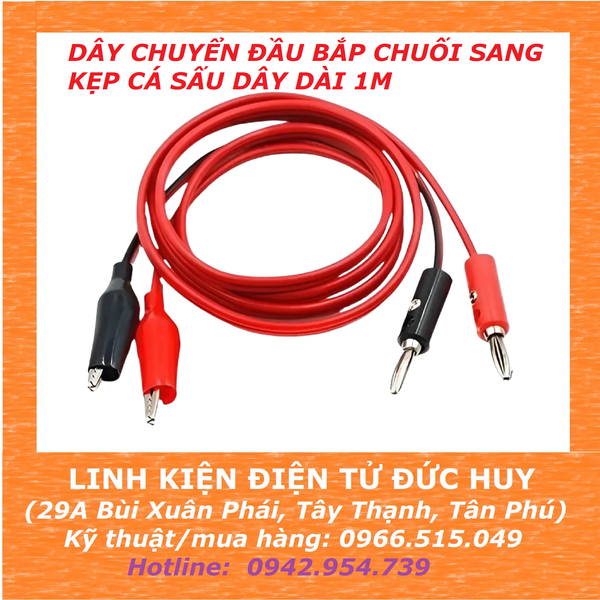 DÂY CHUYỂN ĐẦU BẮP CHUỐI SANG KẸP CÁ SẤU DÂY DÀI 1M