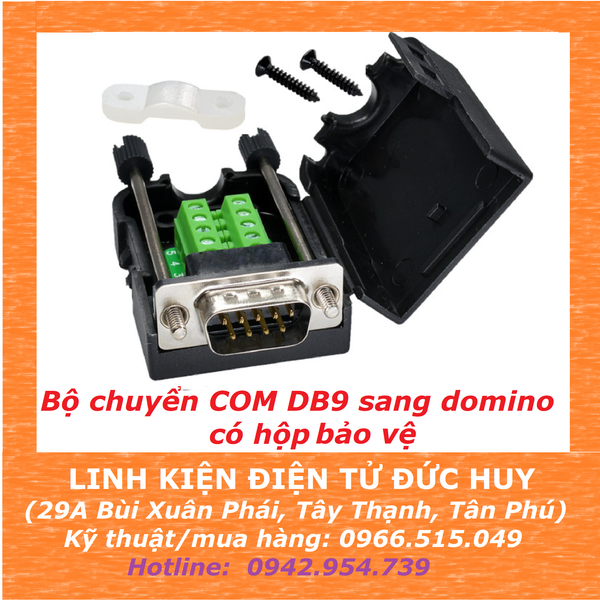 CỔNG DB9 - DOMINO ĐẦU ĐỰC, CÓ HỘP BẢO VỆ