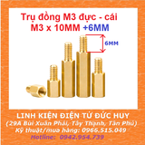 Trụ đồng M3, đực-cái (1 đầu đực, 1 đầu cái), dài 10mm