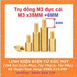 Trụ đồng M3, đực - cái (1đầu đực, 1 đầu cái), dài 35mm