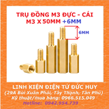 Trụ đồng M3, đực - cái (1 đầu cái, 1 đầu đực), dài 50mm
