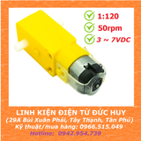 Động cơ giảm tốc DC vàng, 1/120 (50 vòng/phút)