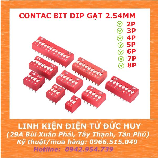 CONTAC BIT DIP SW GẠT2P/3P/4P/5P/6P/7P/8P