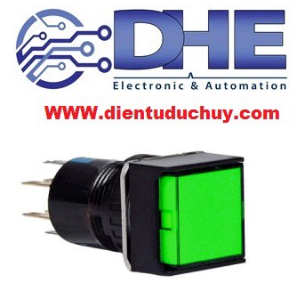 NÚT NHẤN NHẢ 16MM, LAY16F-11, MÀU XANH LÁ