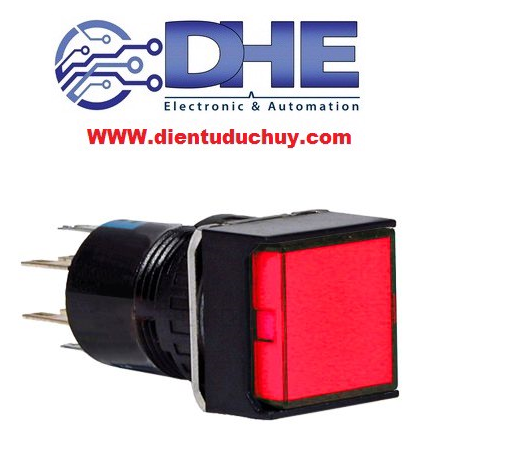 NÚT NHẤN NHẢ 16MM, LAY16F-11, MÀU ĐỎ
