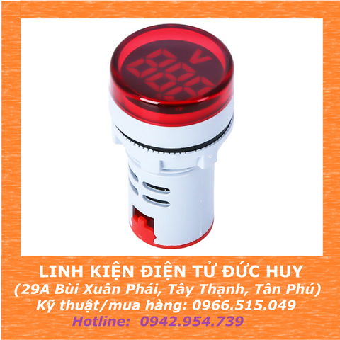 Đèn báo volt kế AD16 22DSV, Màu đỏ