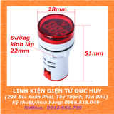 Đèn báo volt kế AD16 22DSV, Màu xanh lá