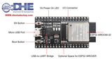 ESP32 DEVKITC V4 (chip WROOM-32U)  - WIFI 2.4Ghz (802.11b/g/n) + Bluetooth 4.2 BR/EDR/BLE