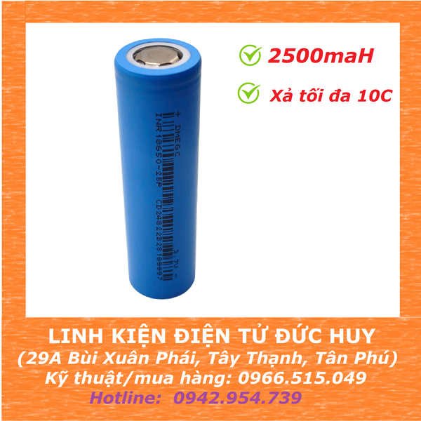 Pin sạc 18650 3.7VDC DMEGC 2500mah xả 10C