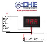 VOLT KẾ 3 DÂY MÀU ĐỎ / XANH DƯƠNG DẢI ĐO 0 -100VDC