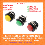 R13-507 nút nhấn nhả - phi 16mm - Đỏ